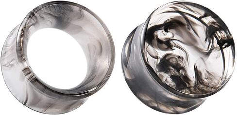 COOEAR 2 Pairs Matched Set Gauges for Ears Flesh Tunnels Kits Plugs Earrings Grey Acrylic Ear Expander Stretchers Piercing. in Kuwait