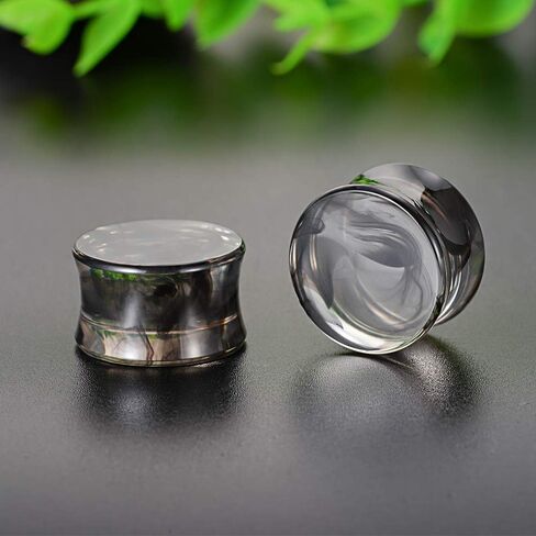 COOEAR 2 Pairs Matched Set Gauges for Ears Flesh Tunnels Kits Plugs Earrings Grey Acrylic Ear Expander Stretchers Piercing. in Kuwait