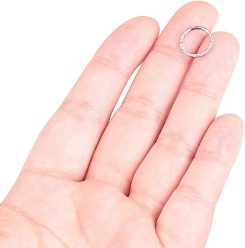 Longbeauty 16G تشيكوسلوفاكيا أوبال متمحور الجزء الأنف خواتم هوب 316L الجراحية الصلب اللولب الغضروف الزنمة أقراط الحاجز الفرس الدائري 8 مللي متر 10 مللي متر in Kuwait