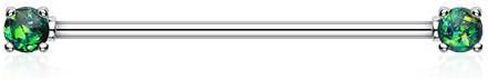 Covet Jewelry Opal Sparkle Prong Industrial Barbell in Saudi Arabia