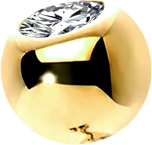 OUFER 14K Solid Gold Clea CZ Replacement Ball Externally Threaded for Belly Button Rings in Kuwait