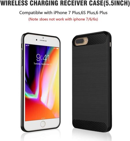 مجموعة شاحن لاسلكي لهاتف iPhone 7 Plus/6 Plus/6s Plus (فقط للحجم الكبير)، مع لوحة شحن لاسلكية وحقيبة شحن لاسلكية 5.5 بوصة (بدون بطارية)، شاحن لاسلكي سريع لهاتف iPhone Xs Max/XS/X/8 Plus in Kuwait
