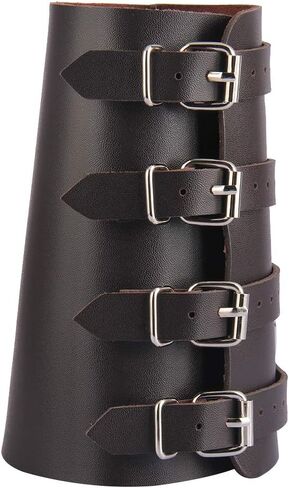 Colaxi Medieval Mens Pu Leather Gauntlet Wristband Guard Bracelet Arm Cuff in Kuwait