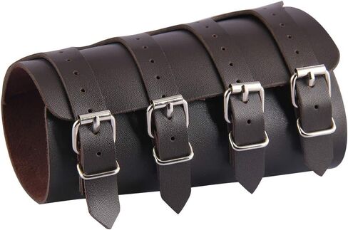Colaxi Medieval Mens Pu Leather Gauntlet Wristband Guard Bracelet Arm Cuff in Kuwait
