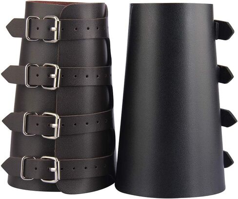 Colaxi Medieval Mens Pu Leather Gauntlet Wristband Guard Bracelet Arm Cuff in Kuwait