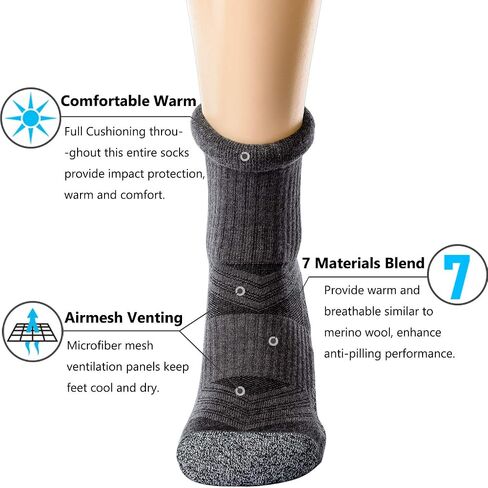 CWVLC Crew Hiking Socks, Cushion, Moisture Wicking, Arch Compression Boot Socks in Saudi Arabia