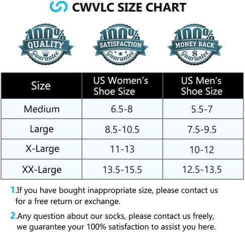 CWVLC Crew Hiking Socks, Cushion, Moisture Wicking, Arch Compression Boot Socks in Saudi Arabia