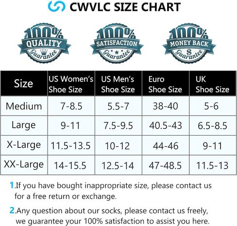 CWVLC Crew Hiking Socks, Cushion, Moisture Wicking, Arch Compression Boot Socks in Saudi Arabia