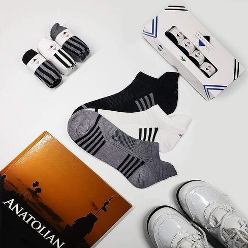 Bamboo Ankle Socks with back Heel Tab for Men Low Cut Cool Comfort Fit Athletic Performance 6 pair pack in Saudi Arabia