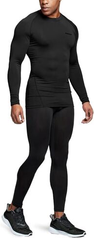 TSLA Men's UPF 50+ Compression Shirts, Cool Dry Long Sleeve Athletic Tops, Sports Baselayer Workout Shirt in Kuwait
