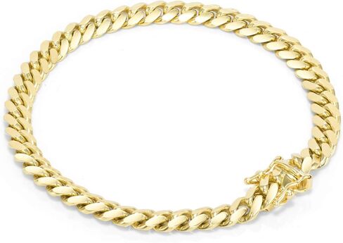 Nuragold 14k Yellow Gold 6mm Solid Miami Cuban Link Chain Bracelet, Mens Jewelry Box Clasp 7" 7.5" 8" 8.5" 9" in Saudi Arabia
