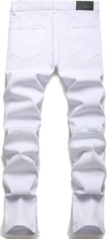 RXXKKK Men's Classic Zipper Biker Regular Fit Flex Jean in Saudi Arabia