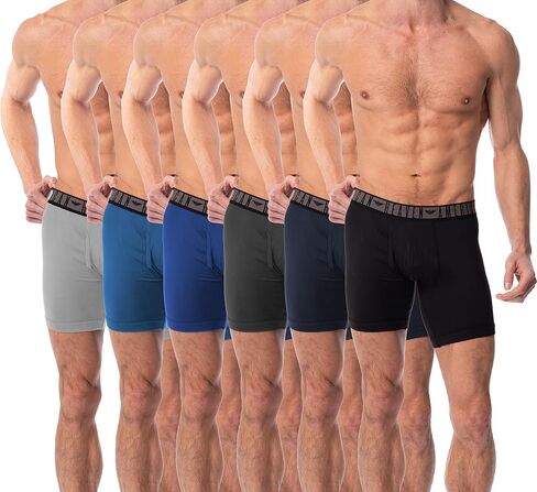 American Heaven Men's Boxer Briefs | Ultra Soft Micro Fiber Fitted Boxer Brief with Fly-Pack of 6 in Saudi Arabia