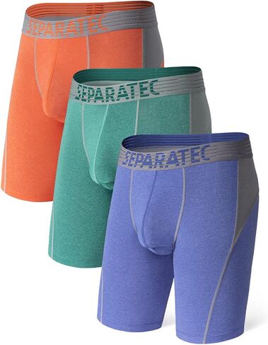 Separatec Men's Dual Pouch Underwear Moisture Wicking 8" Active Performance Boxer Briefs 2-3 Pack in Saudi Arabia