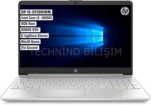 HP لاب توب 15 Dy-1091wm، كور i3-1005G1، ذاكرة رام 8 جيجابايت، هارد SSD 256 جيجابايت، 15.6 بوصة، ويندوز 10، كيبورد انجليزي (فضي) in Kuwait