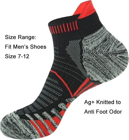 Bauvale Men's and Women's Anti Blister Odor Control Cushioned Ankle Low Cut Sneaker Running and Cycling Socks in Kuwait