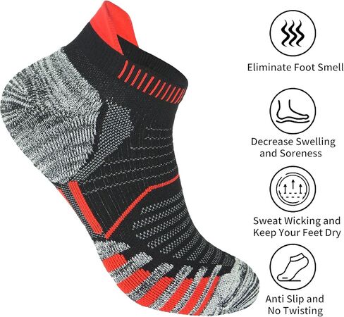 Bauvale Men's and Women's Anti Blister Odor Control Cushioned Ankle Low Cut Sneaker Running and Cycling Socks in Kuwait