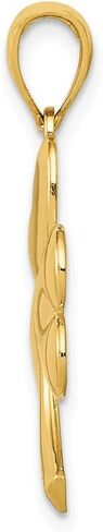 Solid 14k Yellow Gold Shamrock Charm Pendant - 22mm x 19mm in Saudi Arabia
