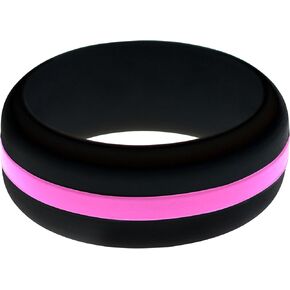FLEX Ring - Womens Mens Black Silicone Ring - Changeable Color Bands - Many Colors - Safe, Durable, Everyday Wear Wedding Band - 1 Ring - Sizes 4-16 in Saudi Arabia