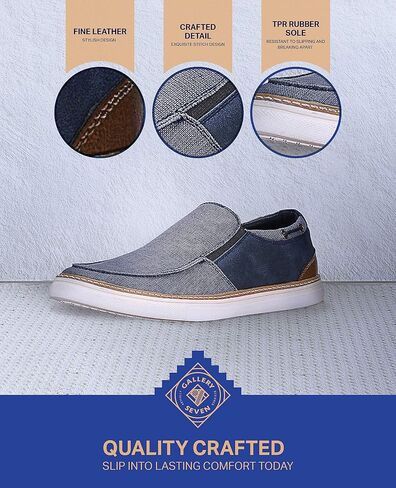 GALLERY SEVEN Mens Casual Boat Shoes - Slip On Sneakers - Canvas Shoes for Men in Kuwait