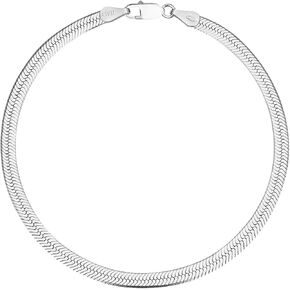 Savlano 925 Sterling Silver Herringbone Flat Snake Magic Chain Bracelet For Women & Men - Made in Italy Comes With a Gift Box in Saudi Arabia
