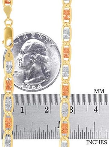 Nuragold 14k Three Tone Yellow Rose White Gold 5mm Valentin Mariner Link Anchor Chain Bracelet, Womens Mens Lobster Clasp 7" 7.5" 8" 8.5" 9" in Kuwait