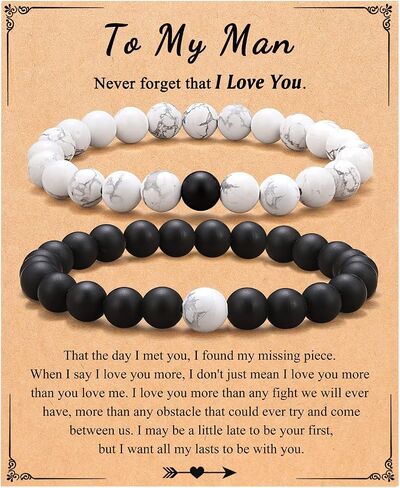 UPROMI Matching Bracelets for Couples/Soulmate/Man/Husband/Girlfriend/Boyfriend/Fiance, Anniversary Valentines Day Gifts in Kuwait