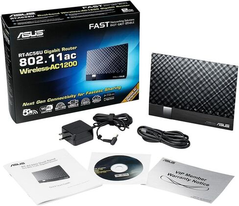 ASUS dual-band لراوتر لاسلكي (rt-ac56u), Black in Kuwait