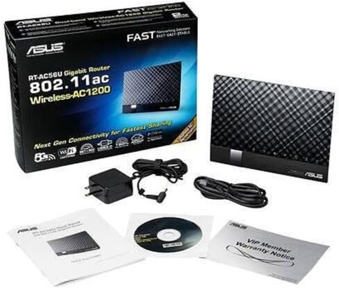 ASUS dual-band لراوتر لاسلكي (rt-ac56u), Black in Kuwait