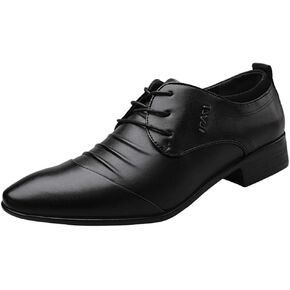 ZHOUYF Mens Dress Shoes Fashion Lace-up Pointed Toe Breathable Leather Formal Shoes Business White Wedding Shoes Classic Casual Outdoor Oxford Shoes for Men in Saudi Arabia