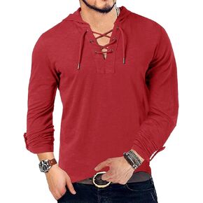 Yuccalley Men's Fashion Hoodies Long Sleeve T-Shirt Hooded Sweatshirts Casual Pullover