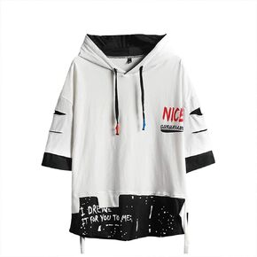 Men's Fashion Trends Hoodies Hip Hop Patchwork Sweater Hoodie Top