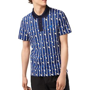 Lacoste Contemporary Collection's Men's Short Sleeve Regular Fit Graphic Print Polo Shirt in Saudi Arabia