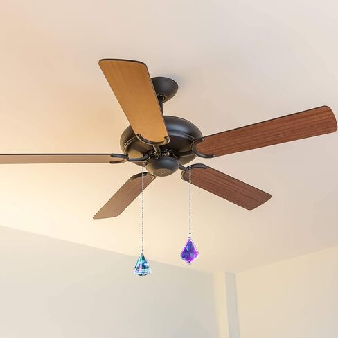 4 قطع كريستال Suncatcher سقف مروحة سحب سلسلة صانع ملون سحب سلسلة تمديد مع موصل للحمام المرحاض ضوء السقف مروحة ضوء (لونجان، جولة، مضلع، رباعي) in Kuwait