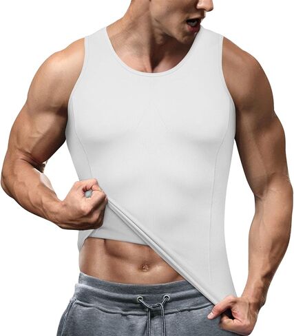 TAILONG Compression Shirts for Men Shapewear Slimming Body Shaper Waist Trainer Vest Workout Tank Tops Abdomen Undershirts in Saudi Arabia