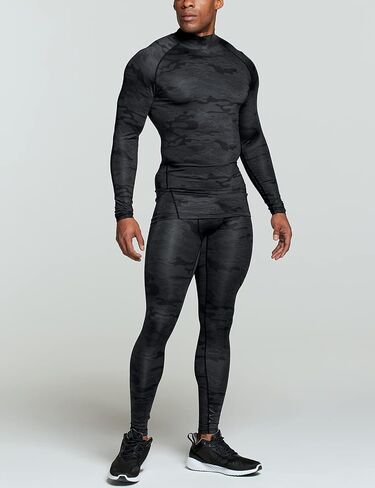 TSLA 1 or 3 Pack Men's UPF 50+ Mock Long Sleeve Compression Shirts, Athletic Workout Shirt, Water Sports Rash Guard in Saudi Arabia