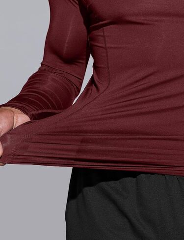 TSLA 1 or 3 Pack Men's UPF 50+ Mock Long Sleeve Compression Shirts, Athletic Workout Shirt, Water Sports Rash Guard in Saudi Arabia
