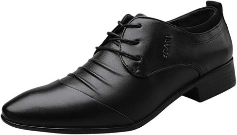 ZHOUYF Mens Dress Shoes Fashion Lace-up Pointed Toe Breathable Leather Formal Shoes Business White Wedding Shoes Classic Casual Outdoor Oxford Shoes for Men in Saudi Arabia