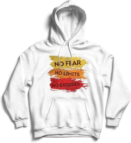 lepni.me Hoodie Sweatshirt No Fear No limits No Excuses Motivation Quote in Kuwait