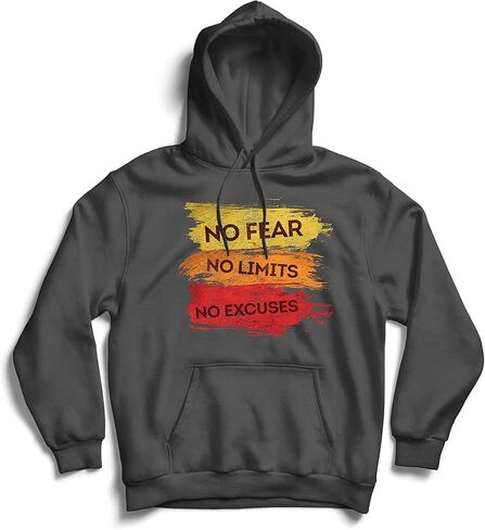 lepni.me Hoodie Sweatshirt No Fear No limits No Excuses Motivation Quote in Kuwait