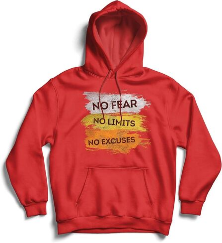 lepni.me Hoodie Sweatshirt No Fear No limits No Excuses Motivation Quote in Kuwait