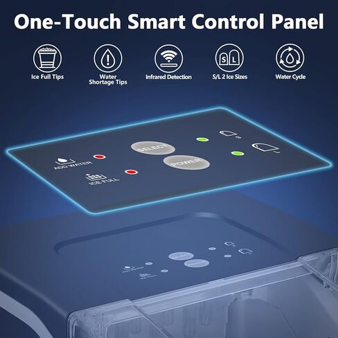 سطح عمل صانعات الثلج من كوميو، 9 رصاصات جاهزة في 9 دقائق، 26.5 رطل/24 ساعة، ماكينة ثلج مع تنظيف ذاتي، سلة ومغرفة ثلج قابلة للإزالة، مقاسان من رصاصة الثلج لحفلة بار المطبخ والمكتب، أسود in Kuwait