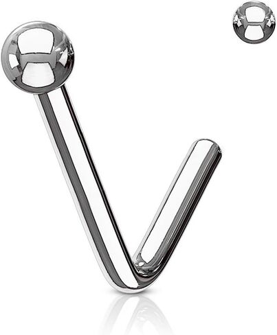 Ball End 316L Surgical Steel L Bend Stud Nose Ring in Saudi Arabia