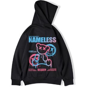 Men's Oversized Fashion Hip-Hop Pullover Couple Hoodies smile bear Graphic Hoodies for Teens Men Women Youth M-7XL