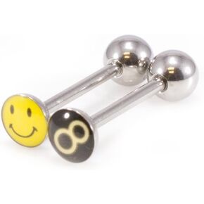 BodyJewelryOnline Package of Two Tongue Barbell, Tongue Ring with Unique Designed Ball 14Ga in Saudi Arabia