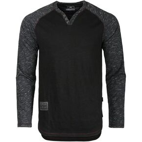 ZIMEGO Mens Long Sleeve V Neck Henley - Thin Color Block Raglan Casual T-Shirt in Kuwait