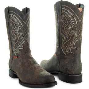 أحذية رعاة البقر الجلدية المتعثرة للرجال من Soto Boots