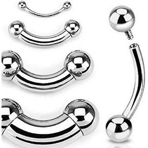Internally Threaded Basic Eyebrow Curve Barbell Ring 316L Surgical Steel in Kuwait