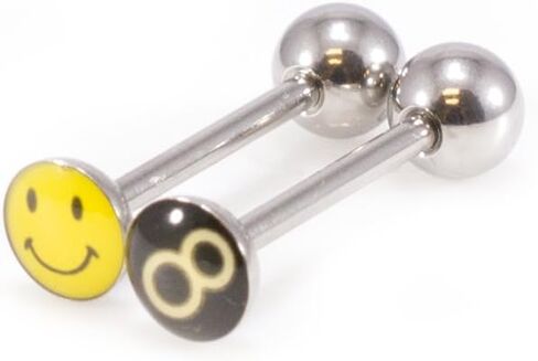 BodyJewelryOnline Package of Two Tongue Barbell, Tongue Ring with Unique Designed Ball 14Ga in Saudi Arabia