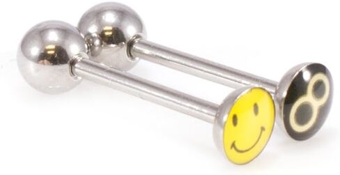 BodyJewelryOnline Package of Two Tongue Barbell, Tongue Ring with Unique Designed Ball 14Ga in Saudi Arabia
